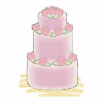 pink three layer cake cut out