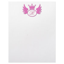 Pink Tiara Letterhead Add Your Monogram! by CustomizeACard Pink Tiara Letterhead Add Your Monogram!