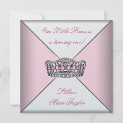  Birthday Party Invitations on First Birthday Party Invitation This Adorable Pink Princess Birthday