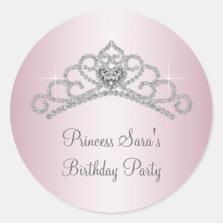 Pink Tiara Pink Princess Stickers