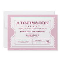 Pink Ticket Party Invitation