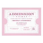 Pink Ticket Party Invitation