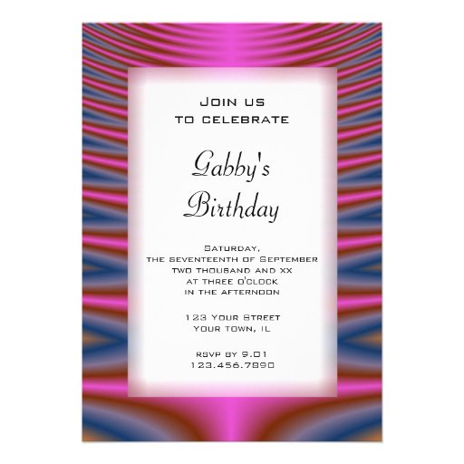 Pink Tie Dye Birthday Party Invitation