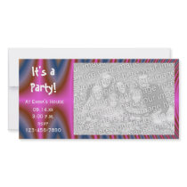 Pink Tie Dye Party Invitation photo cards