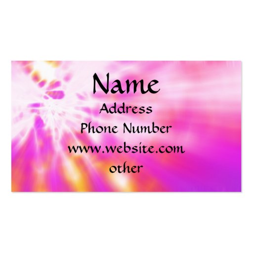 Pink Tie Dyed Business Cards (front side)