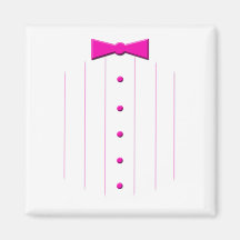 Pink tie tuxedo magnets
