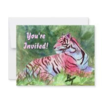 Pink Tiger aceo Invite invitations by bmthour Pink Tiger aceo Invite invitations