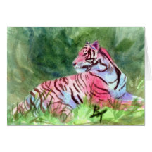 Pink Tiger Blank Card