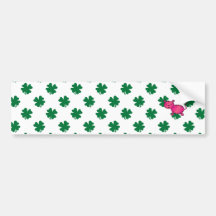 Pink tiger green shamrocks bumper stickers