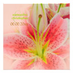 Pink tiger lily/wedding Invitations