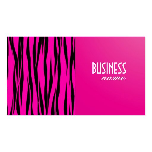 Pink Tiger Print Design Business Card (front side)