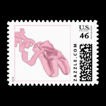 Pink Toe Shoes Postage Stamps stamps