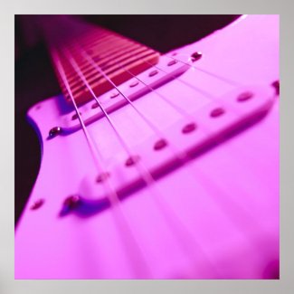 Pink Tone Electric Guitar Close-Up 2 Poster