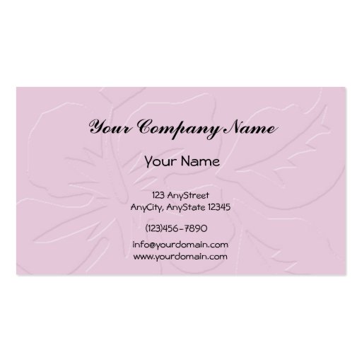 Pink Tone on Tone Hibiscus Business Card Templates