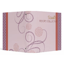 Pink toned elegant recipe book vinyl binder