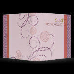 Pink toned elegant recipe book vinyl binder
