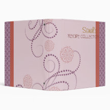 Pink toned elegant recipe book vinyl binder