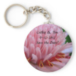 Pink Torch Ginger Wedding Save the Date Keychains