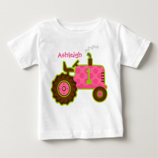 pink tractor 1st birthday personalized baby t shirt zazzle pink tractor 1st birthday personalized baby t shirt zazzle