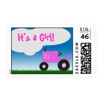Pink Tractor Postage: It's a Girl!