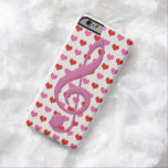 Pink Treble Clef Love Hearts Music iPhone 6 Case