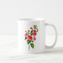 Pink Tree Mallow Drawn From Nature Coffee Mugs