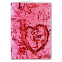 Pink Tree Trunk Graffiti Heart cards by JuJuGardens Pink Tree Trunk Graffiti Heart cards