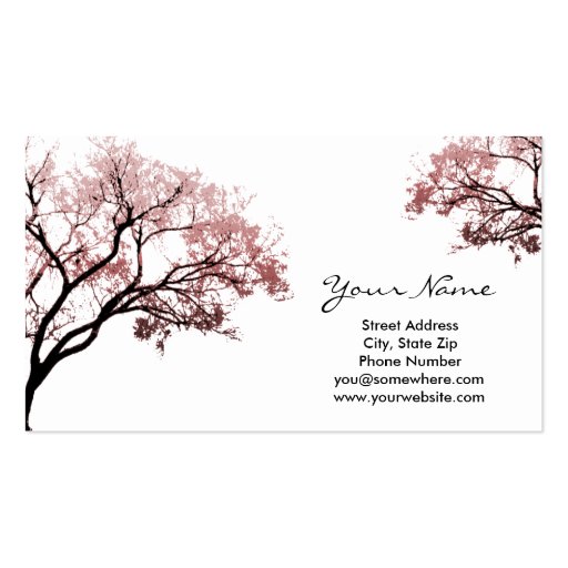 Pink Trees Business Cards (front side)