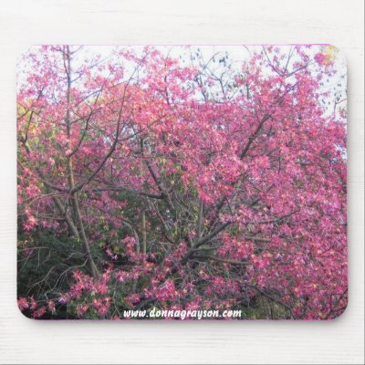pink trees mousepad by DonnaGrayson