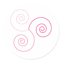 Pink Tri-Color Spiral of Life stickers