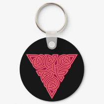 Pink Triangle Knot Keychain