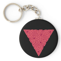 Pink Triangle Knot Keychain keychains