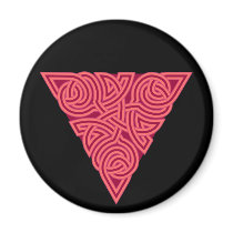 Pink Triangle Knot Round Magnet magnets