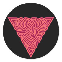 Pink Triangle Knot Round Sticker stickers