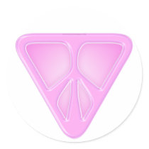 Pink Triangle Peace Sticker by Curious_Dreams Pink Triangle Peace Sticker
