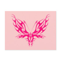 PINK TRIBAL BUTTERFLY postcards