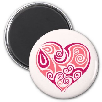 Pink tribal tattoo heart symbol girly love art fridge magnets