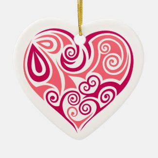Pink tribal tattoo heart symbol girly love art ornament