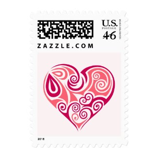 Pink tribal tattoo heart symbol girly love art stamp