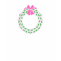 Pink Trim Wreath - Women's Long Sleeve (white) t-shirts