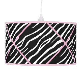 Pink Trimmed Zebra Print Lamp