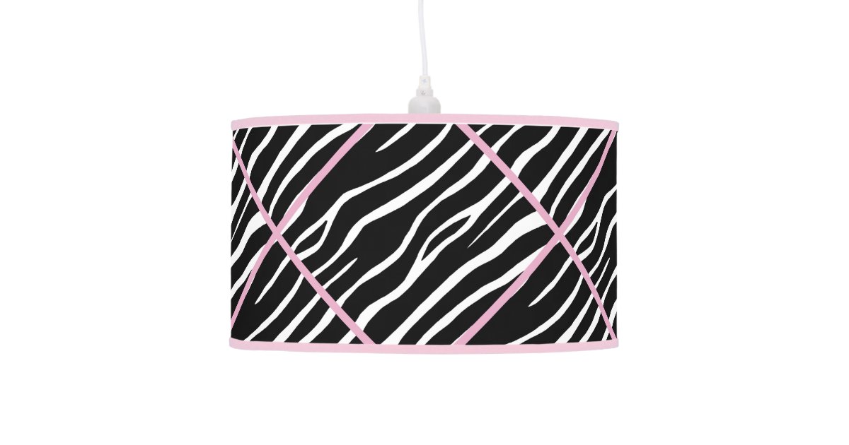 Pink Trimmed Zebra Print Lamp Zazzle