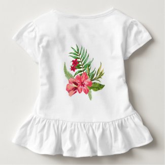 Pink Tropical Flowers Tee Shirts