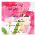 Pink Tulip Adoption Announcement Card