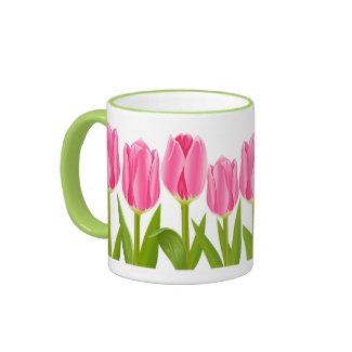 Pink tulip coffee mug