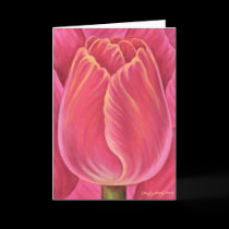 Pink Tulip Flower Nature Painting - Multi cards
