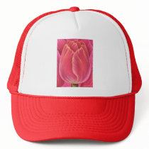 Pink Tulip Flower Nature Painting - Multi Hats