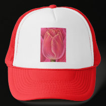 Pink Tulip Flower Nature Painting - Multi hats
