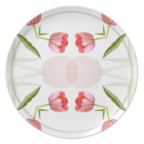Pink Tulip Kaleidoscope Pattern plates