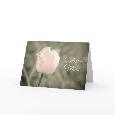 Pink Tulip Mom Wedding Day Thank You Card